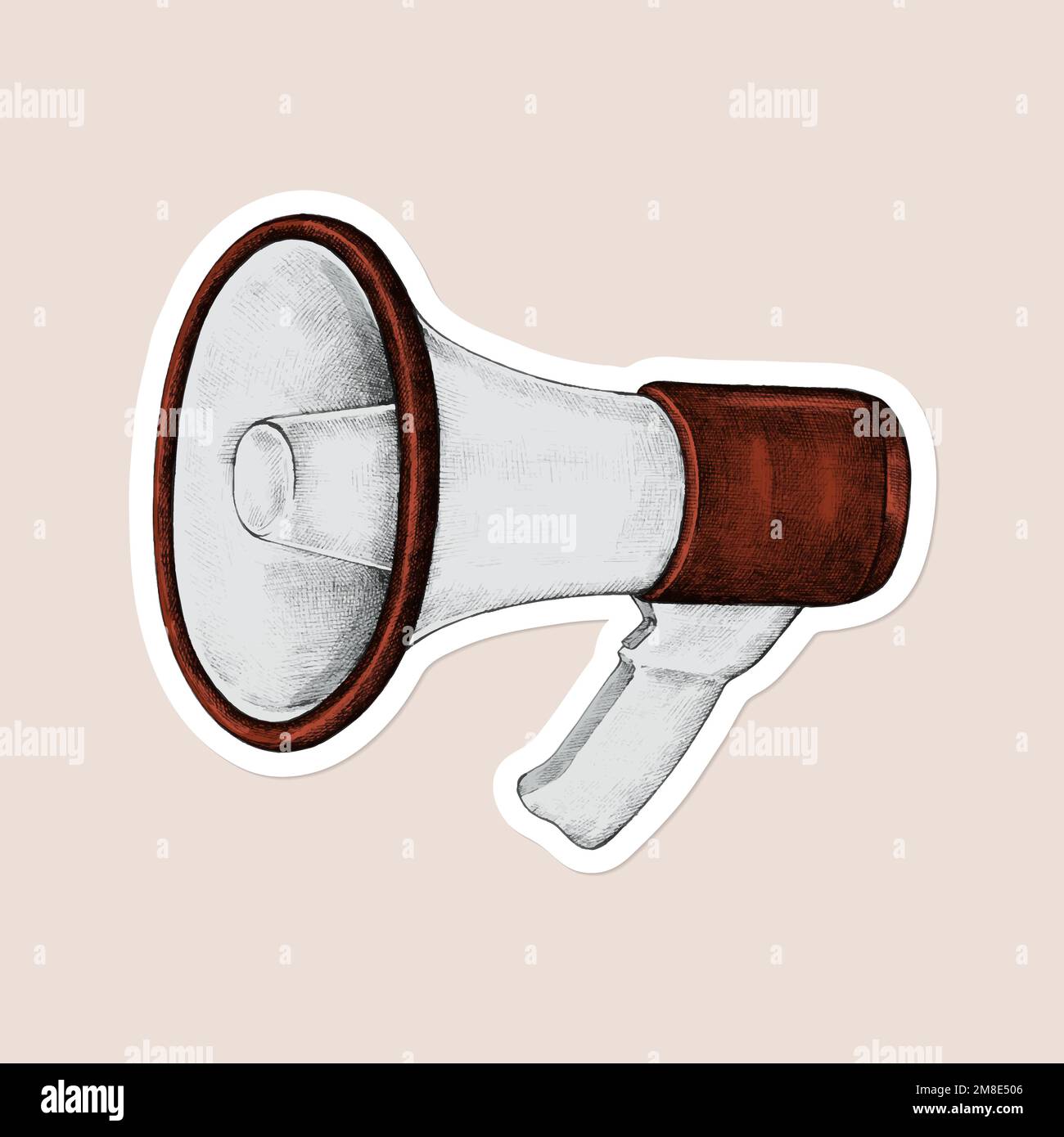 Cartoon megaphone vintage sticker vector Stock Vector Image & Art - Alamy