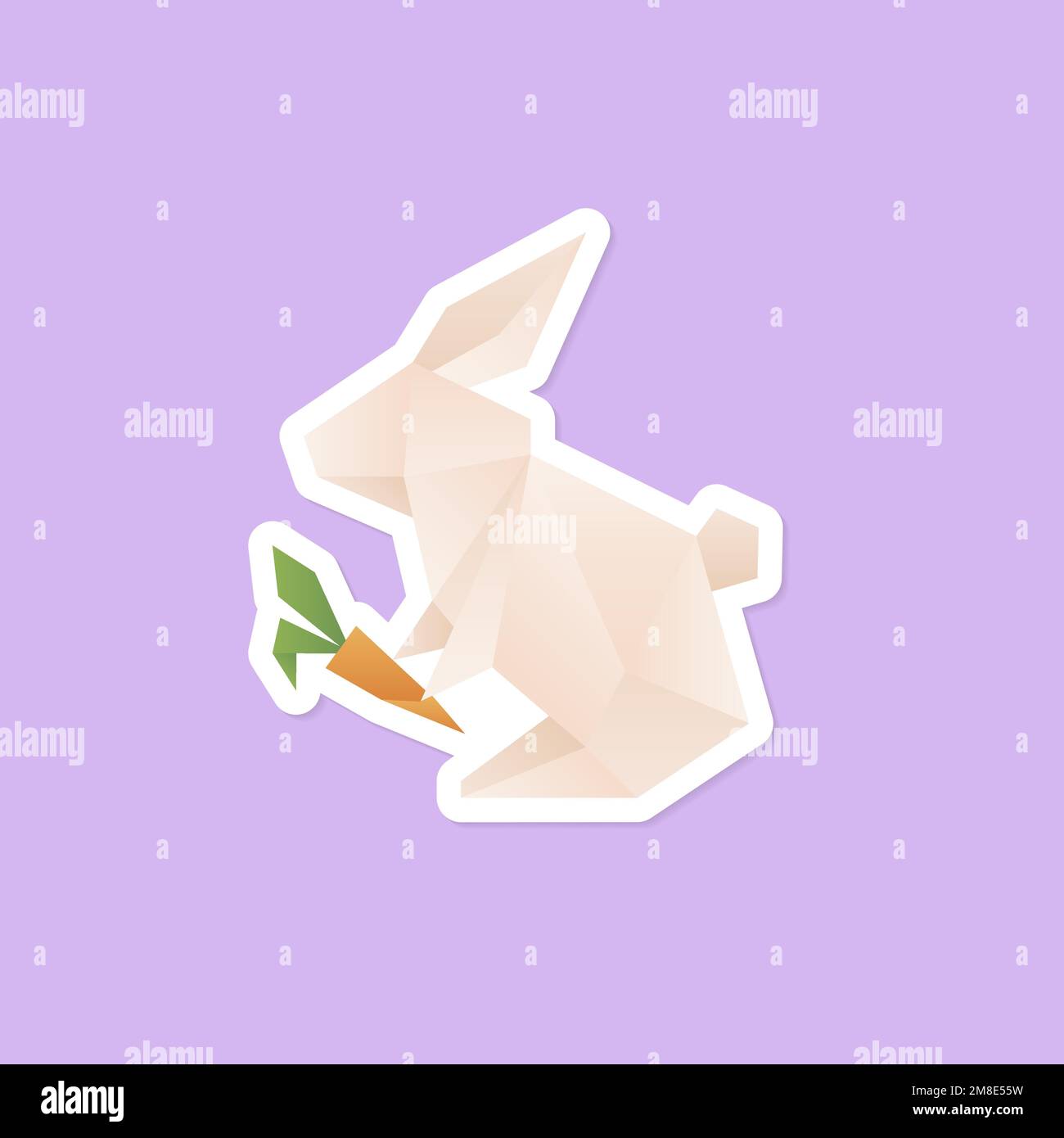 Geometric Cute Rabbit Rabbit origami outline hi-res stock photography and images - Alamy