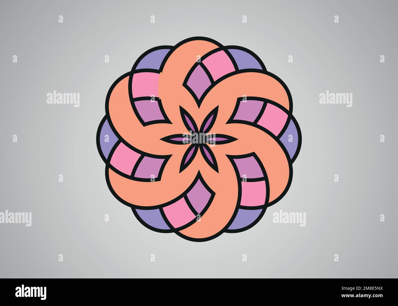 70s Retro floral shape. 60s and 70s Retro style and Aesthetic. Stock Vector