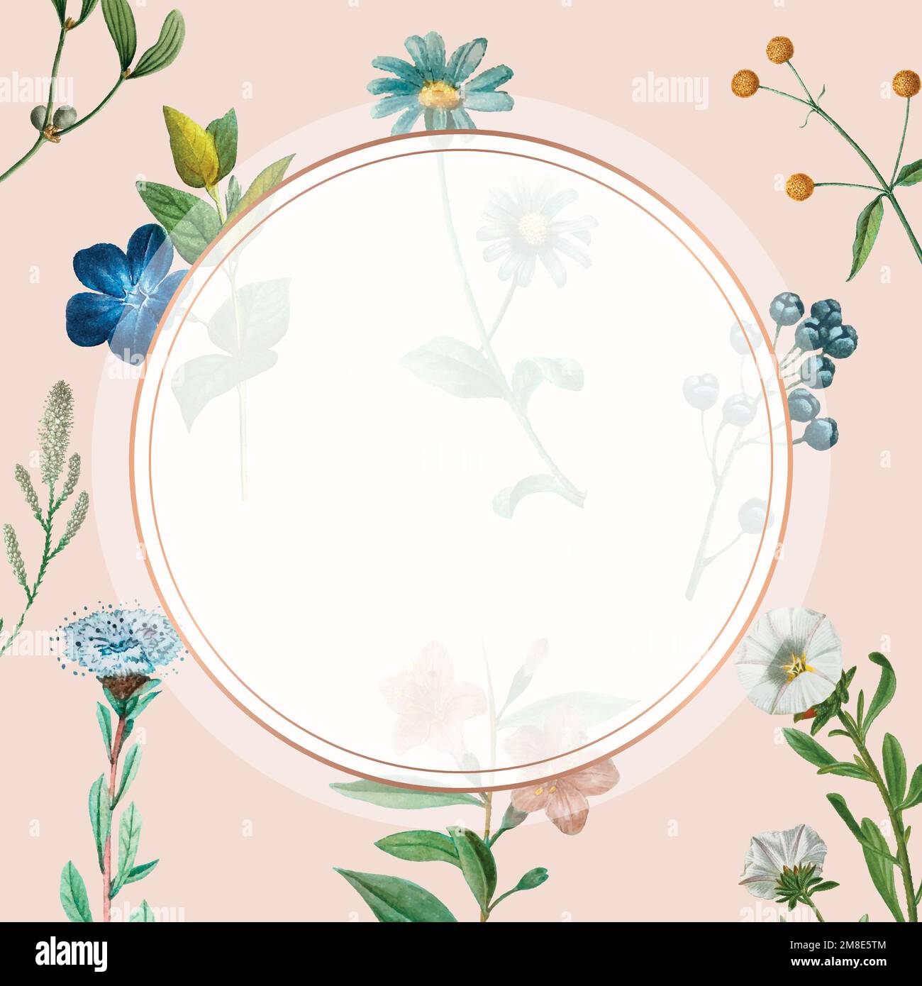 Vintage gold frame vector floral background Stock Vector