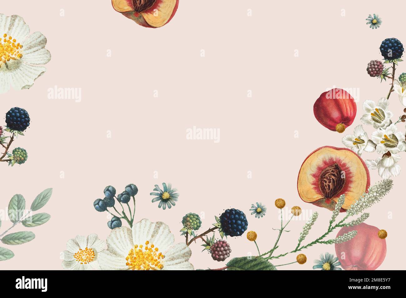 Vintage frame vector summer floral pattern Stock Vector