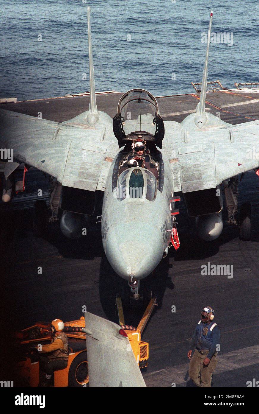 A pilot and radar intercept officer from Fighter Squadron 103 (VF103