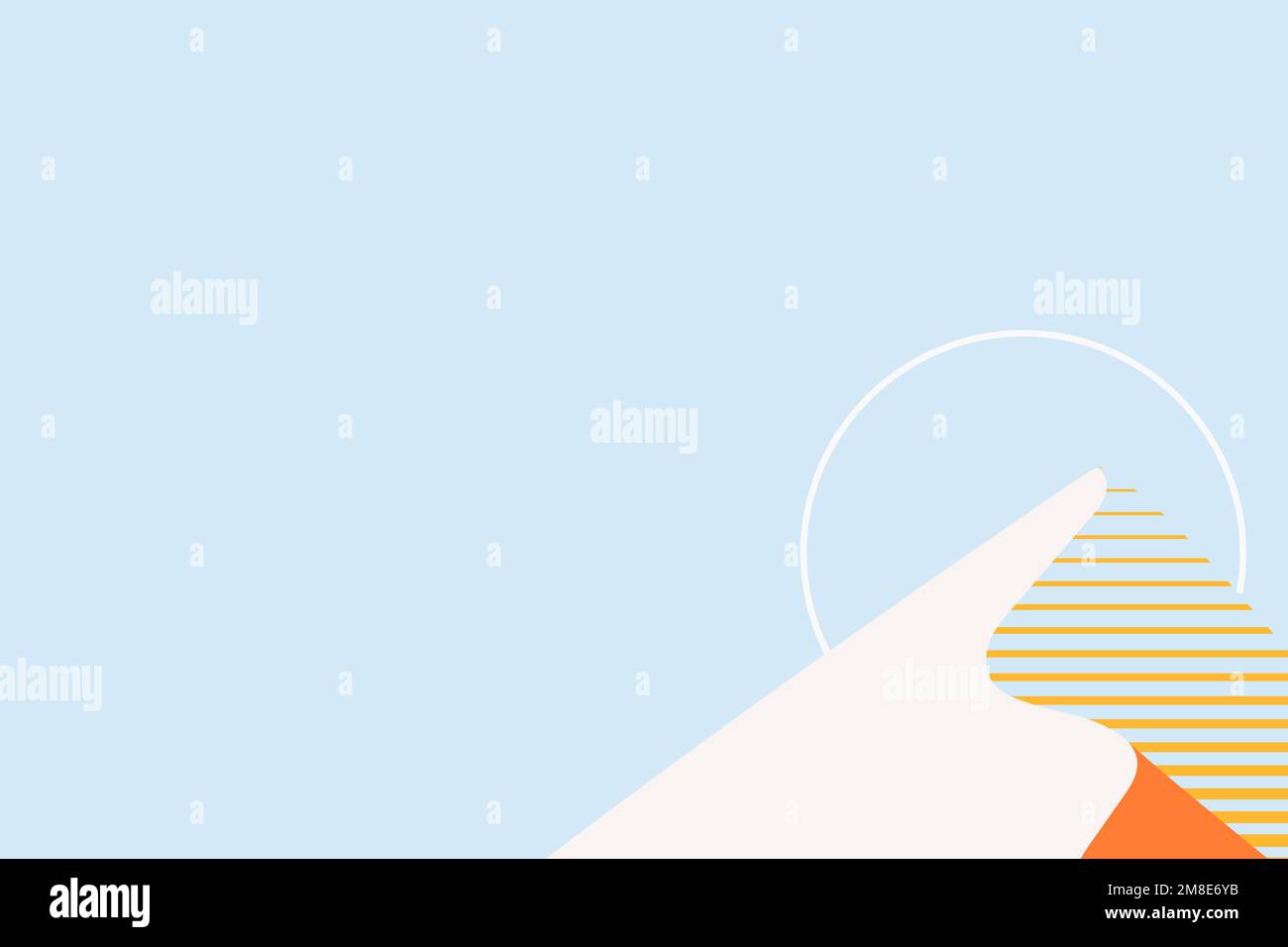 Minimal sunset mountain background vector in blue Stock Vector