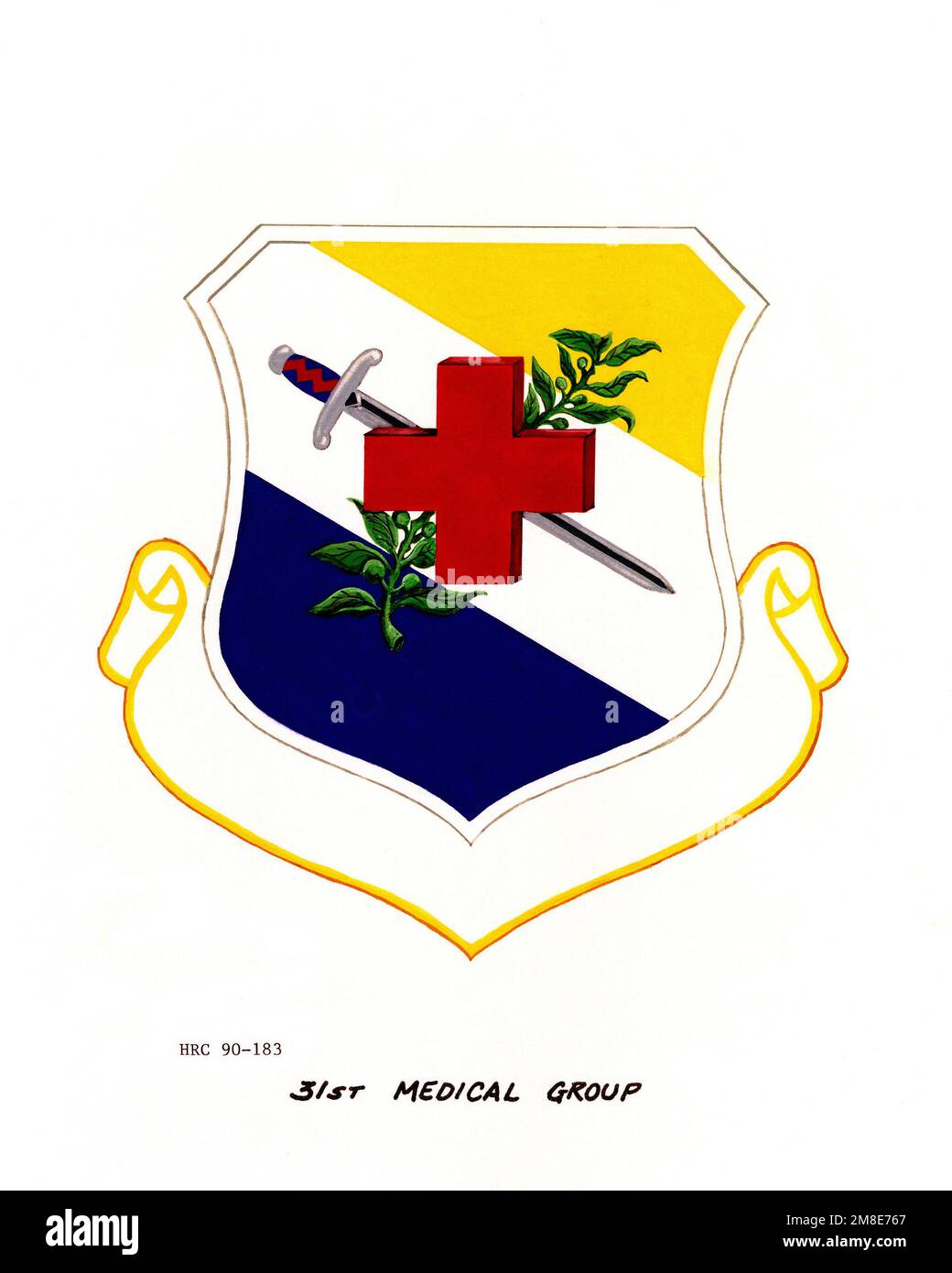 Approved insignia for: 31st Medical Group. Country: Unknown Stock Photo