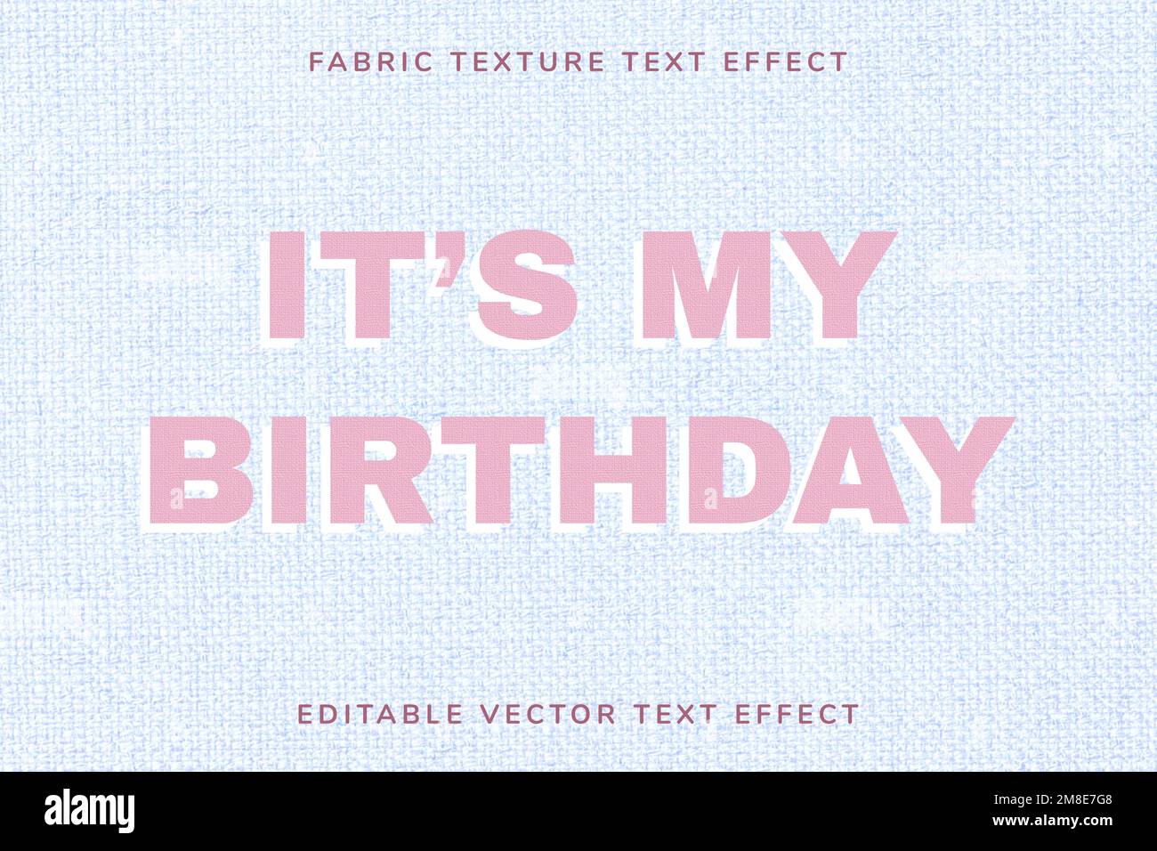 Pink editable fabric vector text effect template Stock Vector Image