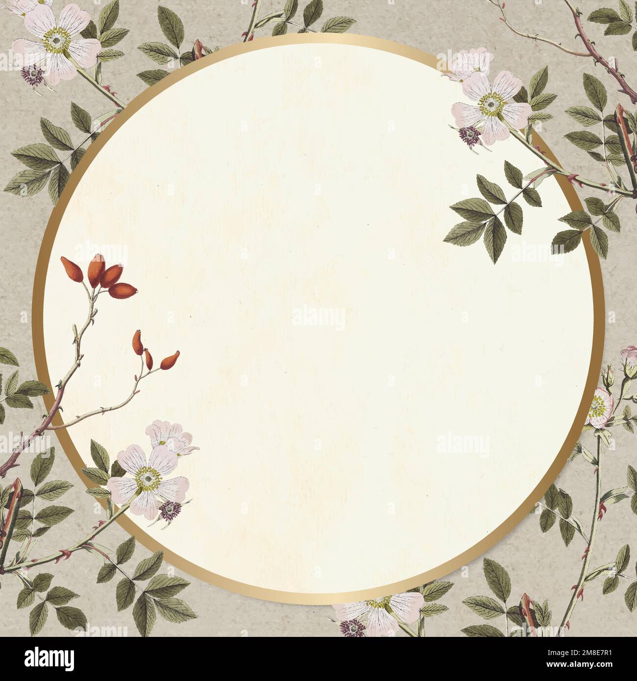 Floral frame vector vintage hand drawn Stock Vector