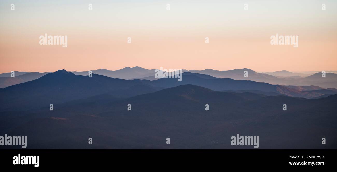 Green Mountain National Forest at sunrise from small plane Stock Photo