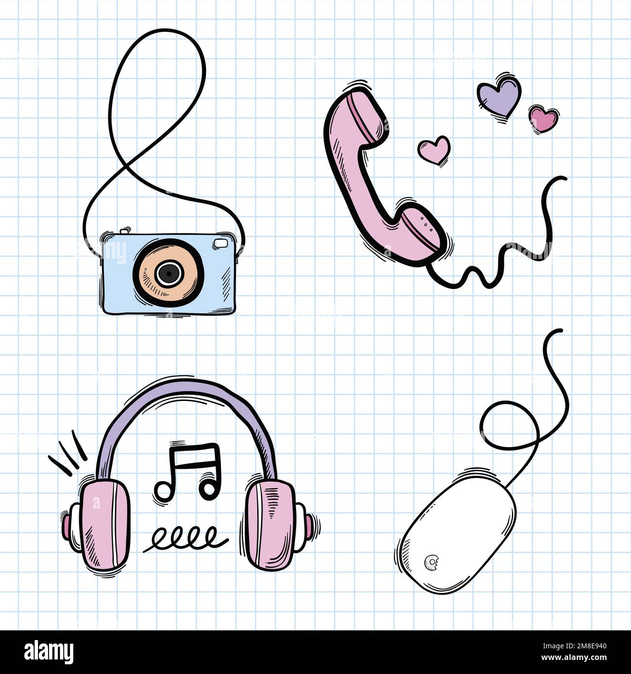 Vector social media doodle vector set Stock Vector