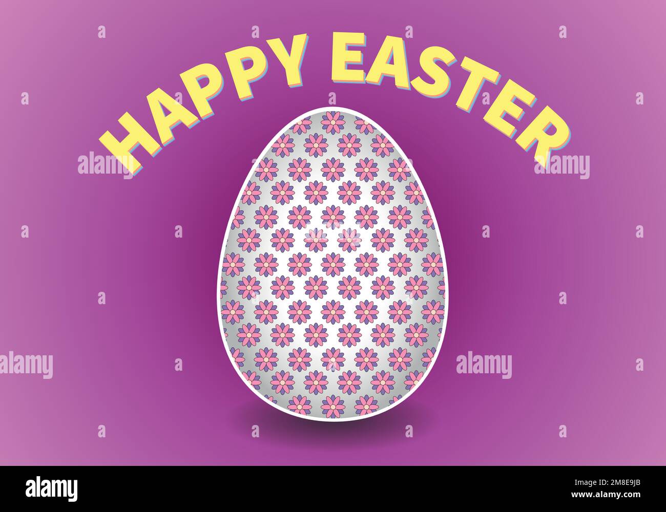Happy Easter background with decorative Easter egg. Vector colorful ornamental egg on a isolated backdrop. Vector illustration Stock Vector