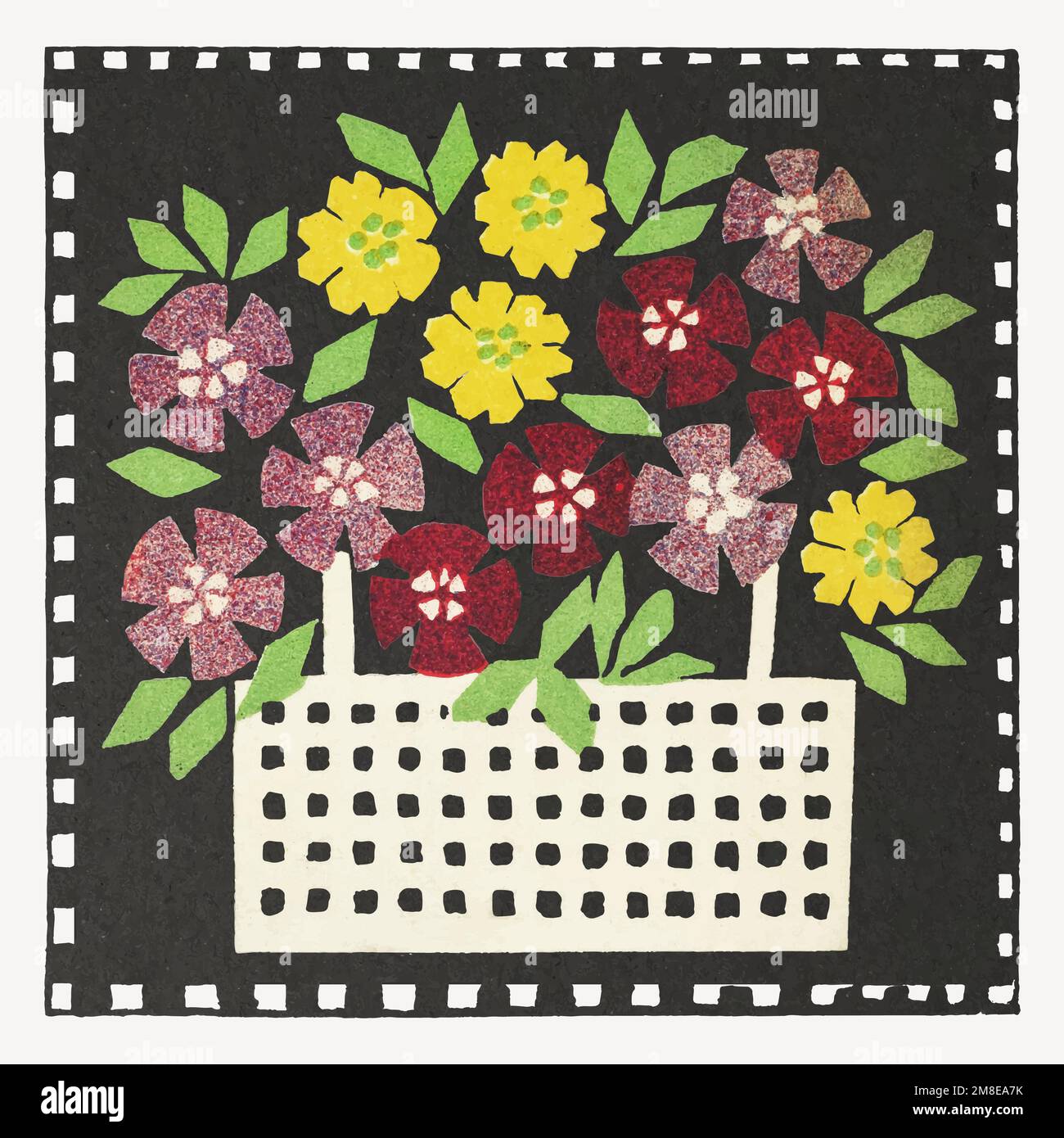 Basket of flowers vector Stock Vector Image & Art Alamy