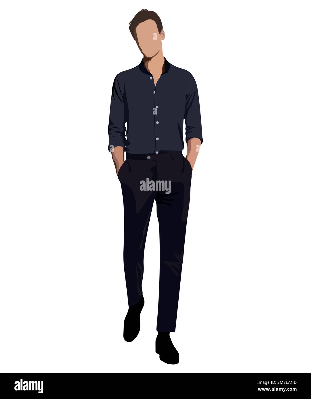 A man in a business suit on a white background. Vector illustration in ...