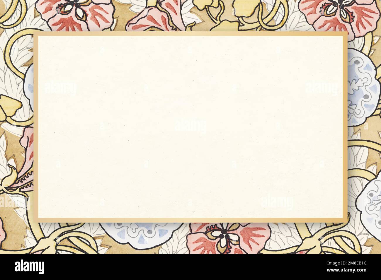Botanical frame vector vintage hand drawn Stock Vector