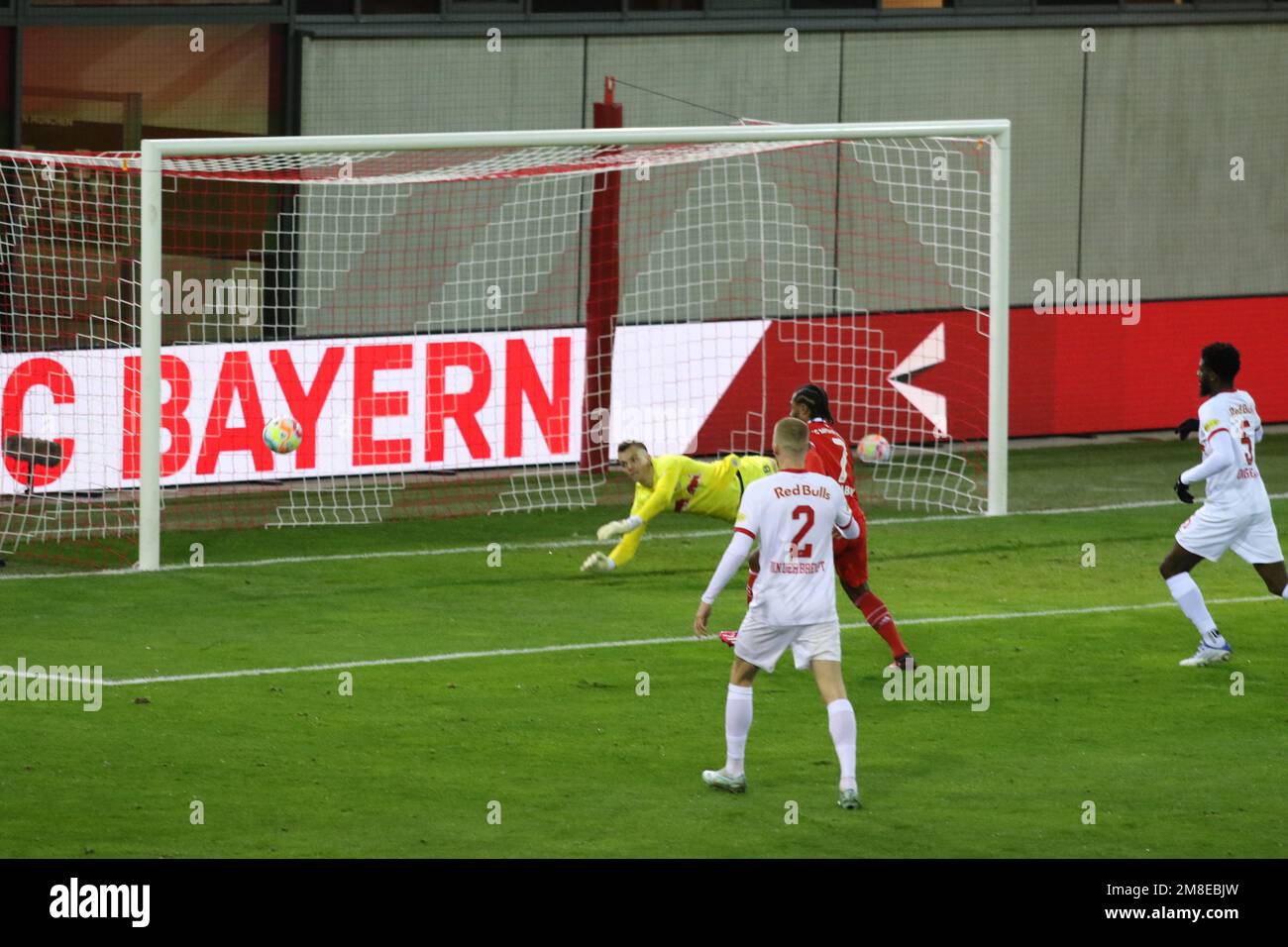 MUNICH, Germany. , . # 18, Philipp KÖHN, KOEHN, during a friendly football match between FC Bayern München and FC Red Bull Salzburg at the Fc-Bayern Campus football stadium on 13th of January 2023 in Muenchen Germany. result 4:4 (Photo and copyright @ ATP/Arthur THILL (THILL Arthur/ATP/SPP) Credit: SPP Sport Press Photo. /Alamy Live News Stock Photo