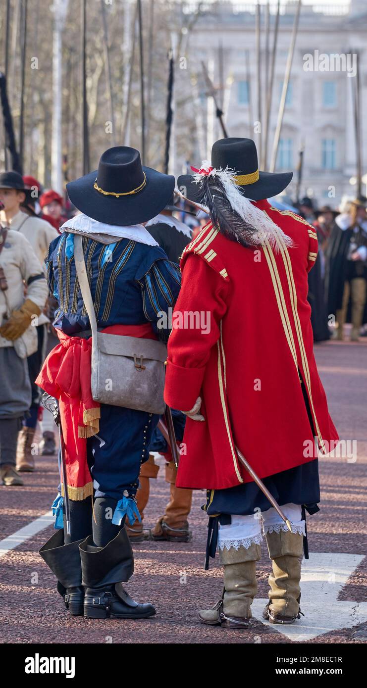 Charles I royalist reenactment along the Mall London Stock Photo