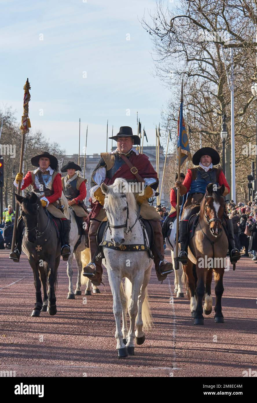 Charles I royalist reenactment along the Mall London Stock Photo