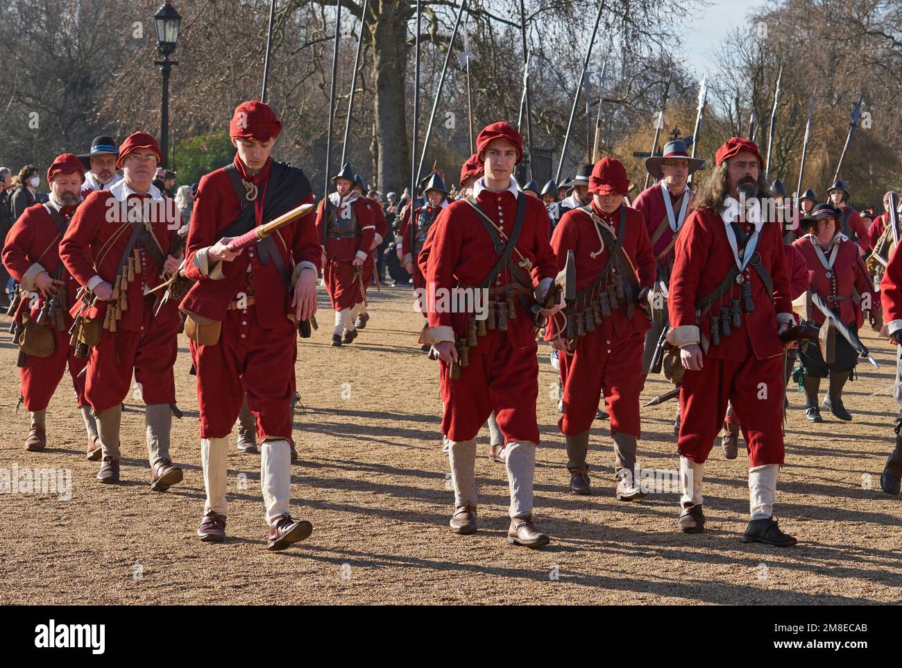 Charles I royalist reenactment along the Mall London Stock Photo