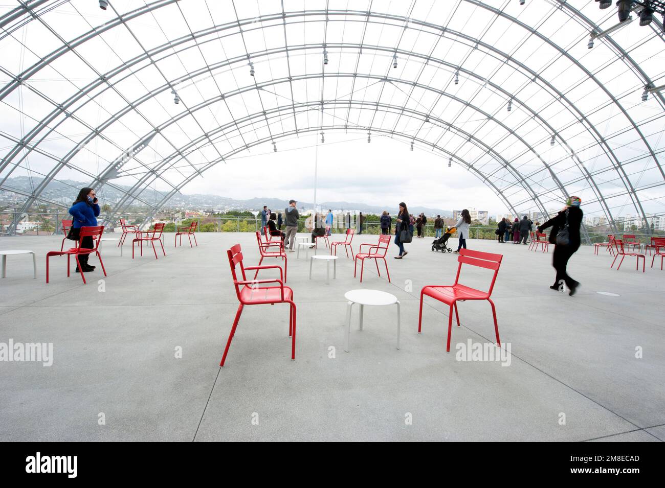 Observation deck at the Academy Museum of Motion Pictures in Los Angeles, CA Stock Photo