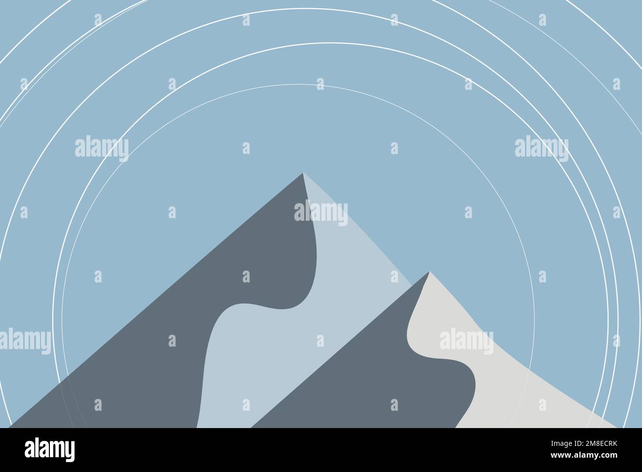 Mountain in winter background vector in blue Stock Vector