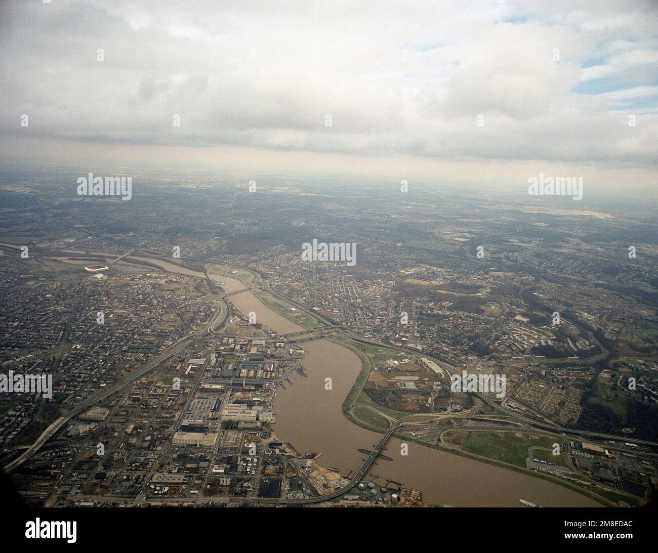 An Aerial View Of The Anacostia River With The Frederick Douglass an-aerial-view-of-the-anacostia-river-with-the-frederick-douglass