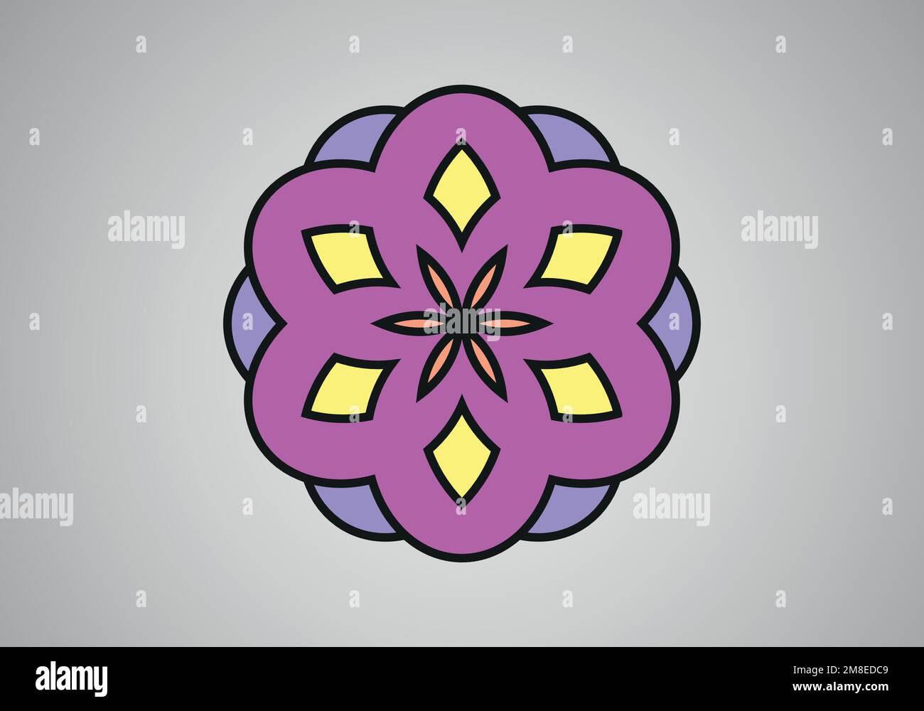 70s Retro floral shape. 60s and 70s Retro style and Aesthetic Stock ...