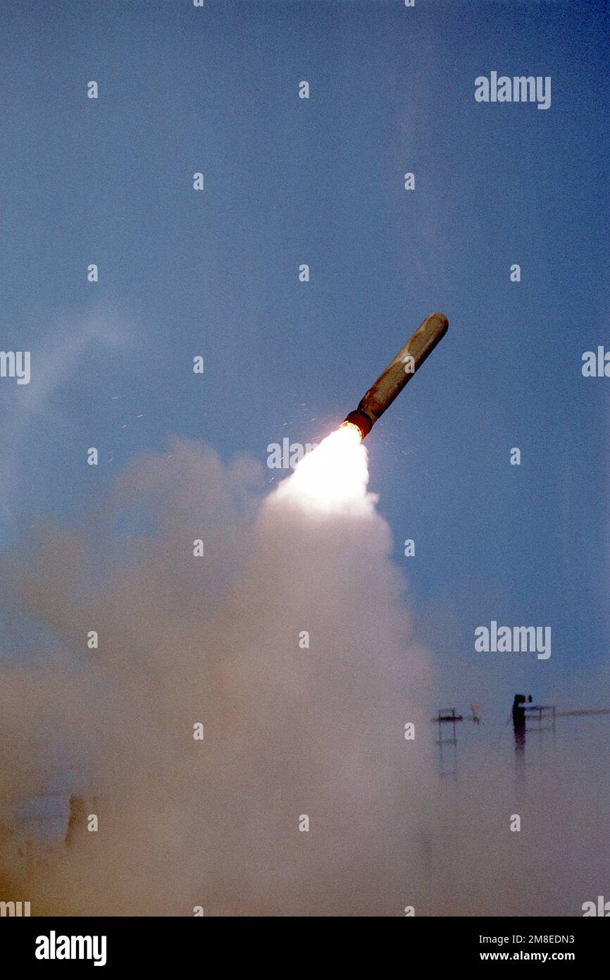 A BGM109 Tomahawk LandAttack Missile (TLAM) gains altitude after