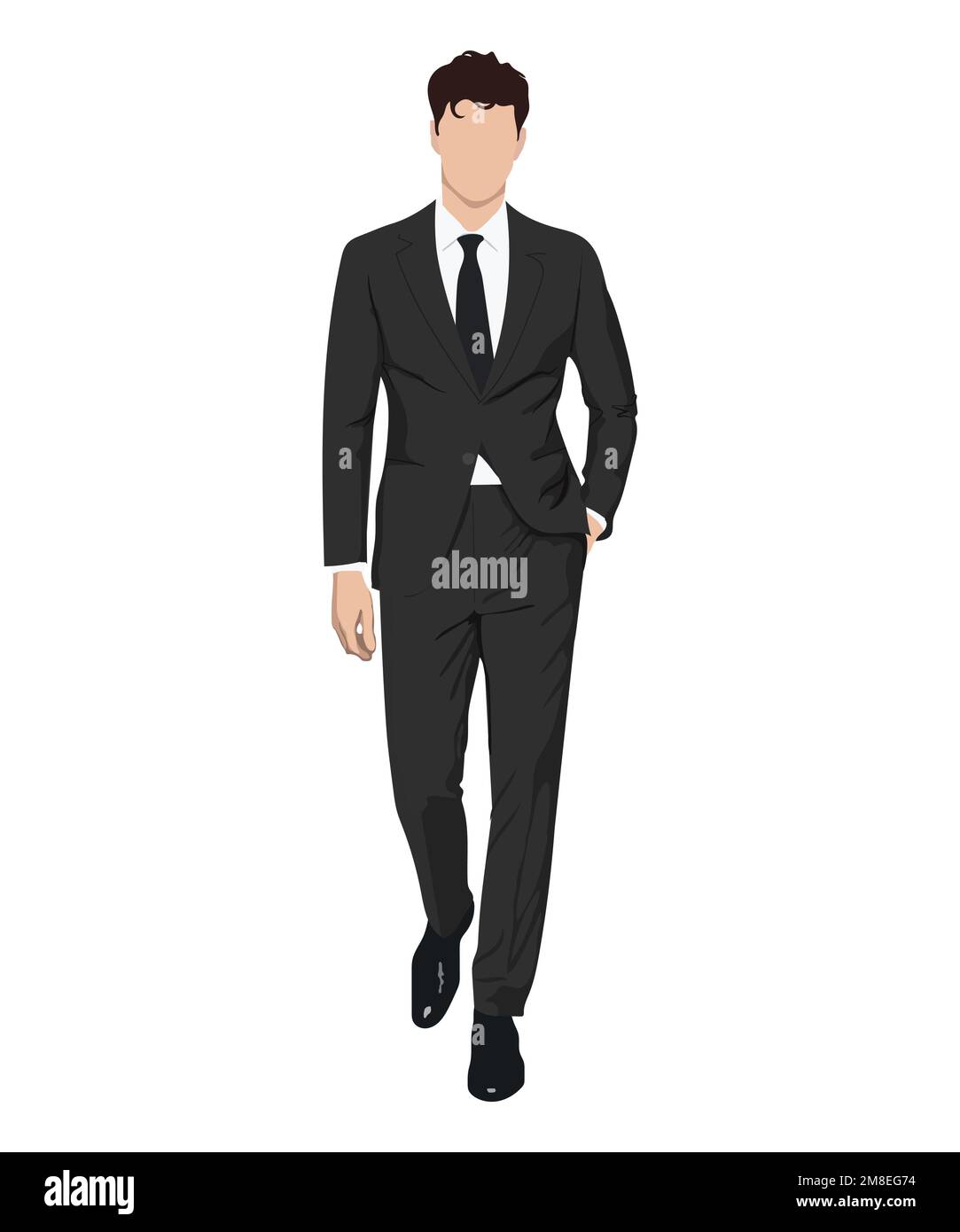 A man in a business suit on a white background. Vector illustration in ...