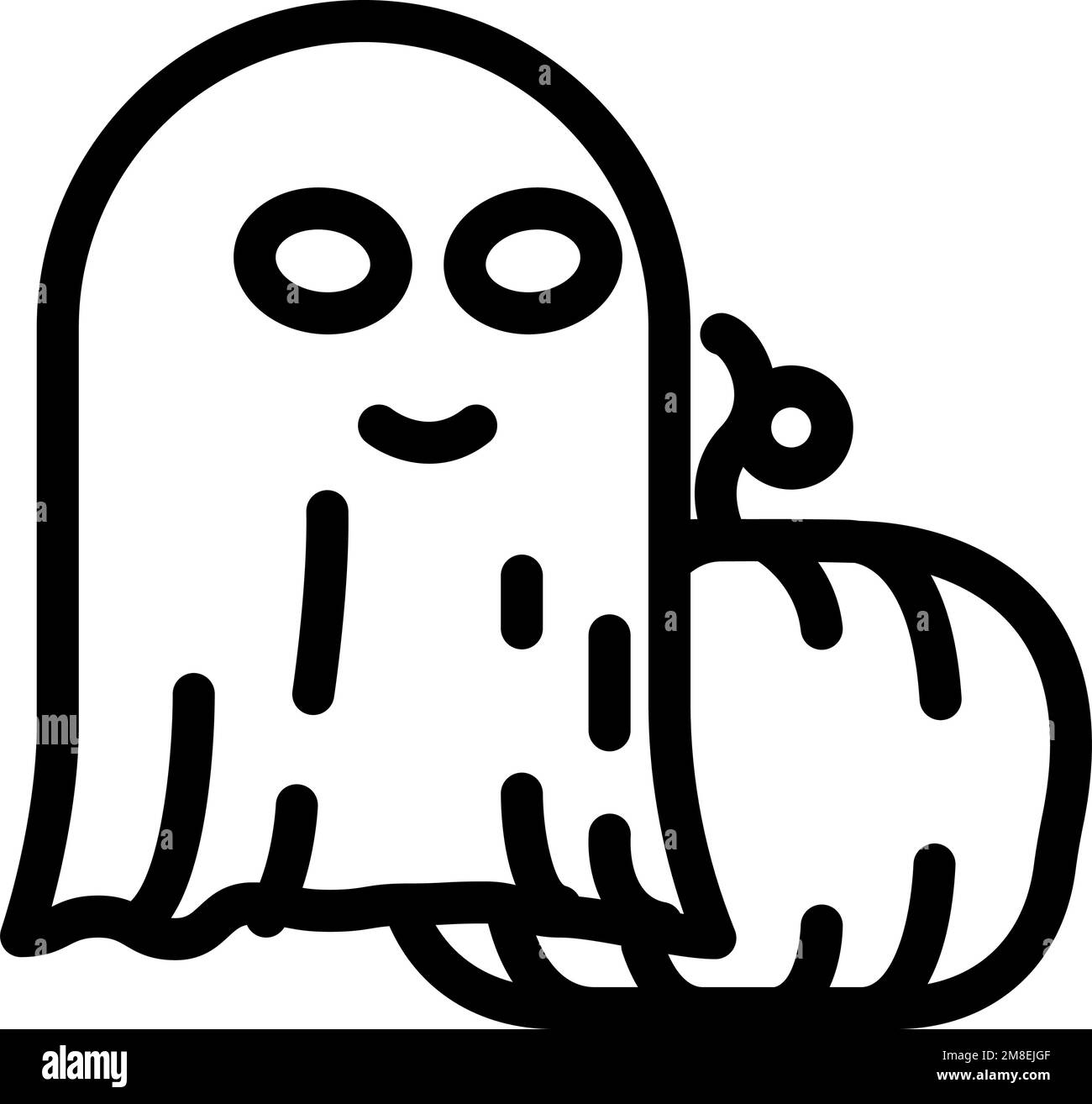 halloween ghost line icon vector. halloween ghost sign. isolated ...