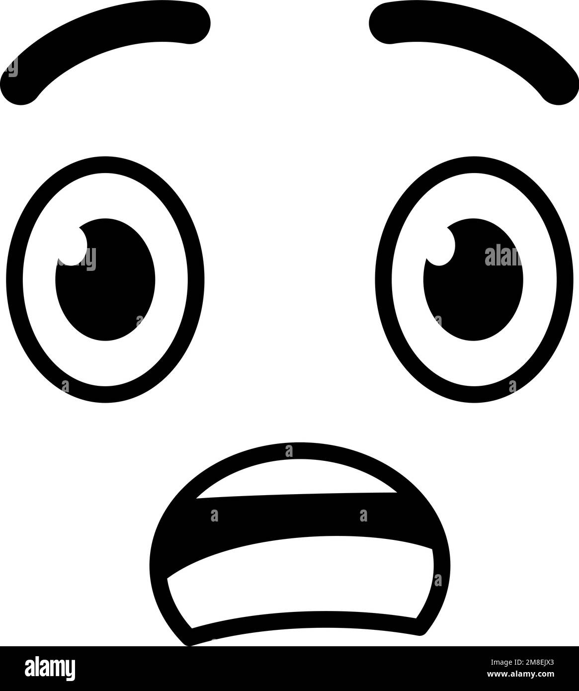 Shocked Face Expression Unexpected Emotion Comic Doodle Stock Vector