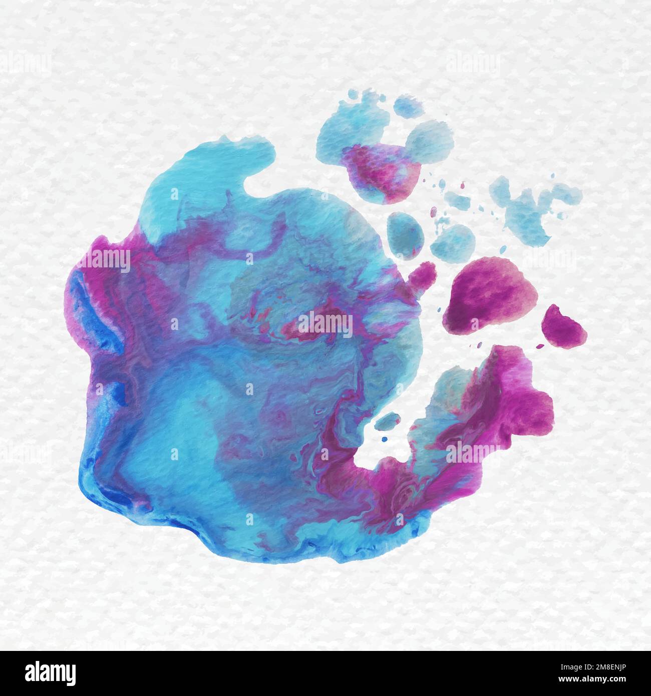 Abstract blue and pink watercolor splash vector Stock Vector