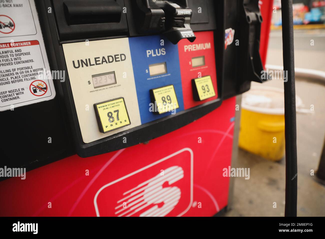 gas price increase at gas station oil fuel traveling economy Stock