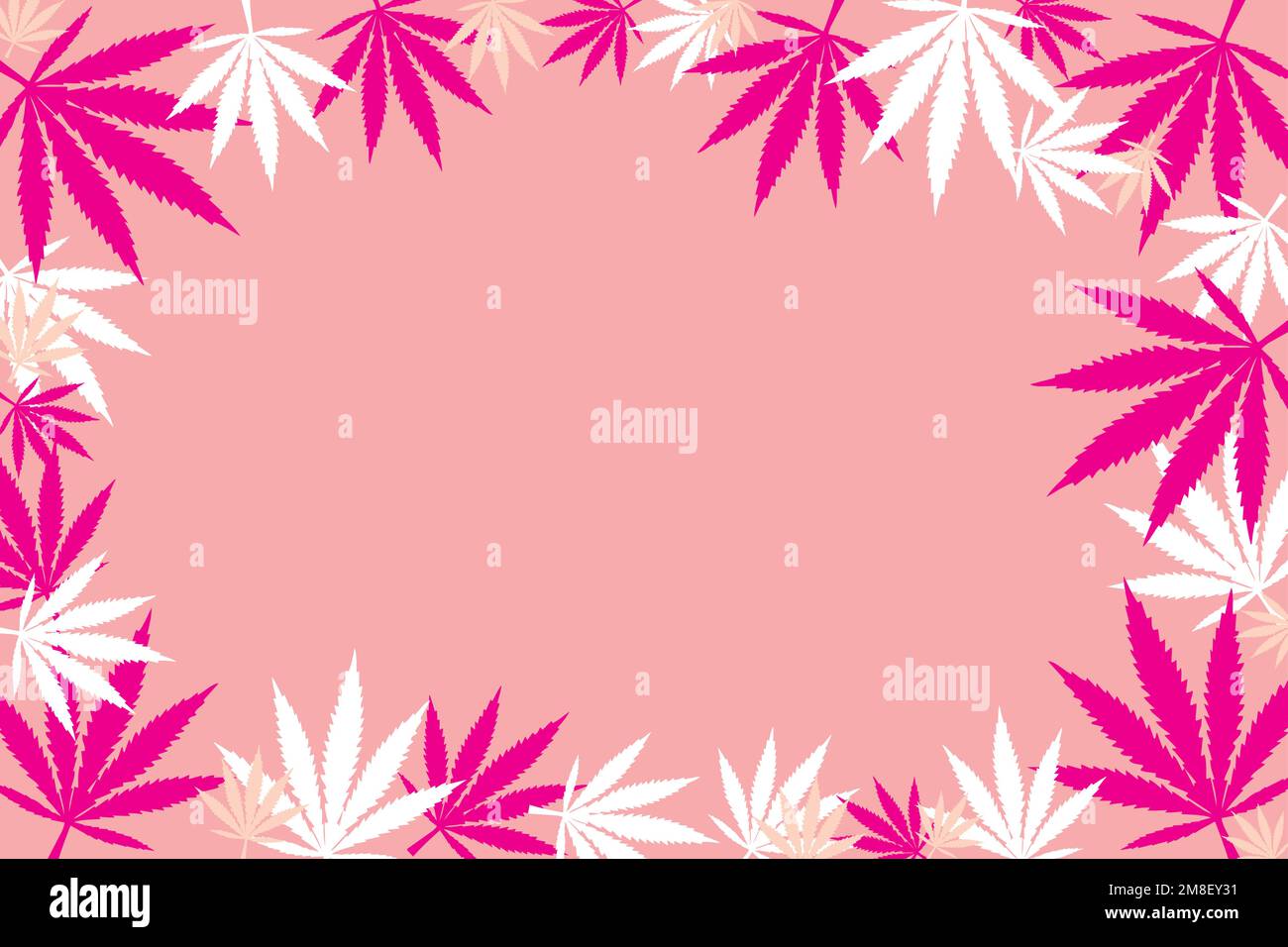 Green cannabis leafs frame with usable copy space in the middle Stock Vector