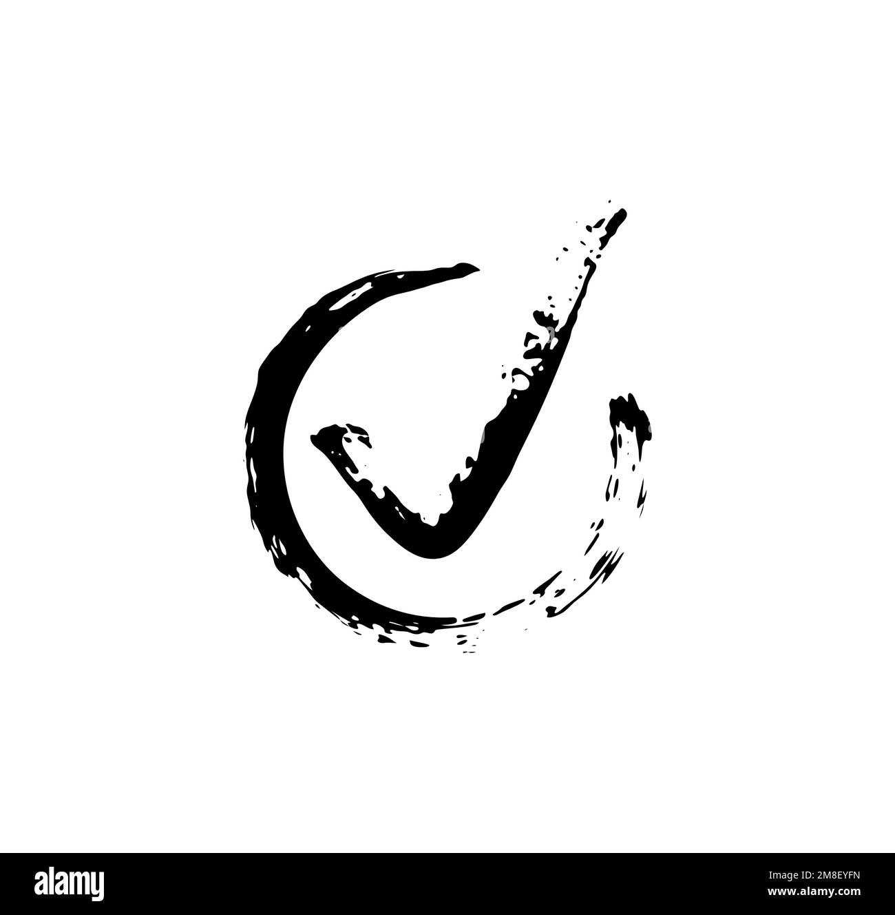 Checkbox. Check signs V X. Chalk and brush checkmarks set. Vector set Stock Vector Image & Art