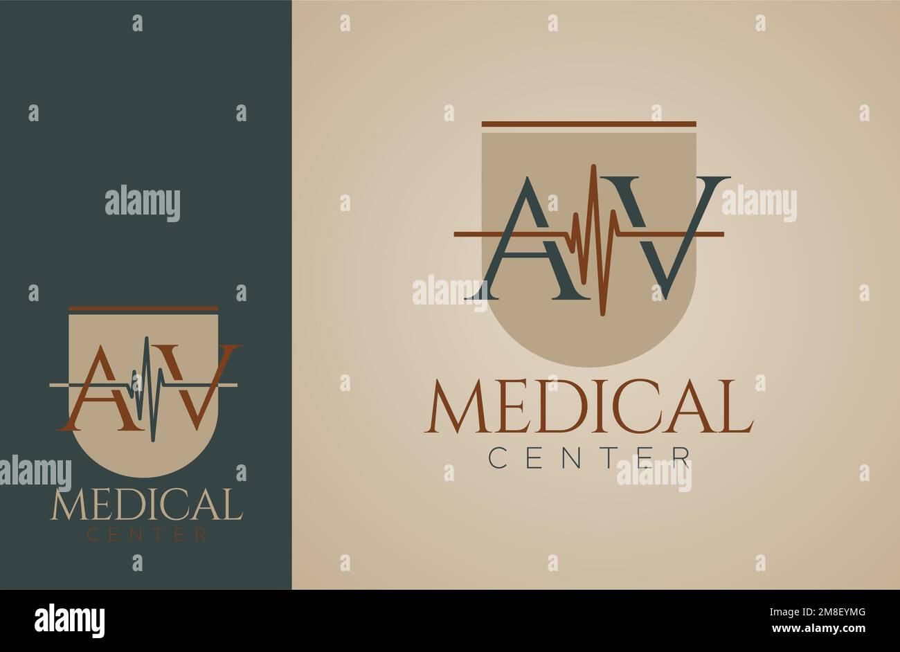 medical logo based on the initial letter AV Stock Vector