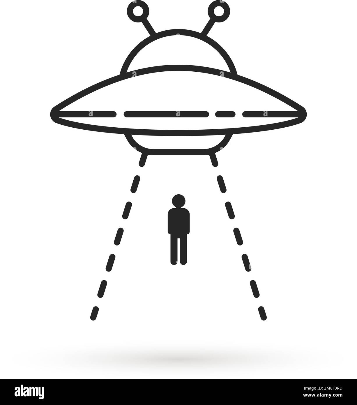 human abduction by aliens linear icon Stock Vector