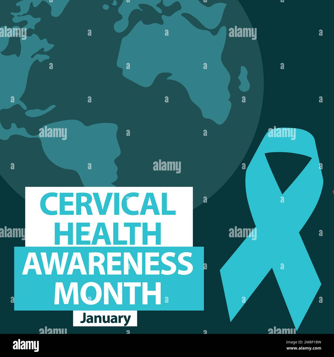 Vector banner design for Cervical Health Awareness Month in January every year. Background design raising awareness about Cervical health month Stock Vector