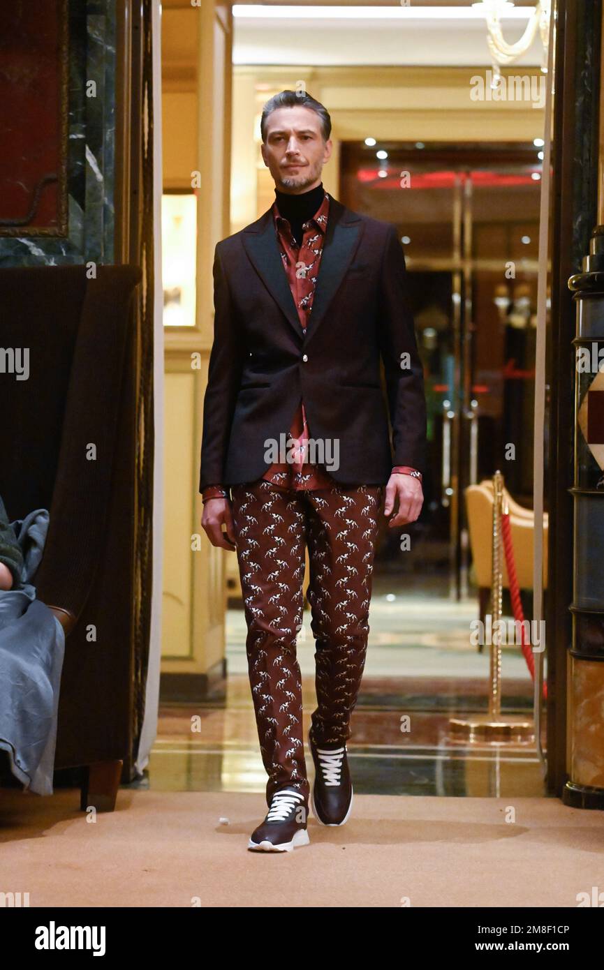 Milan, Italy. 13th Jan, 2023. Milan, Men Fashion Week, Fall Winter 2023