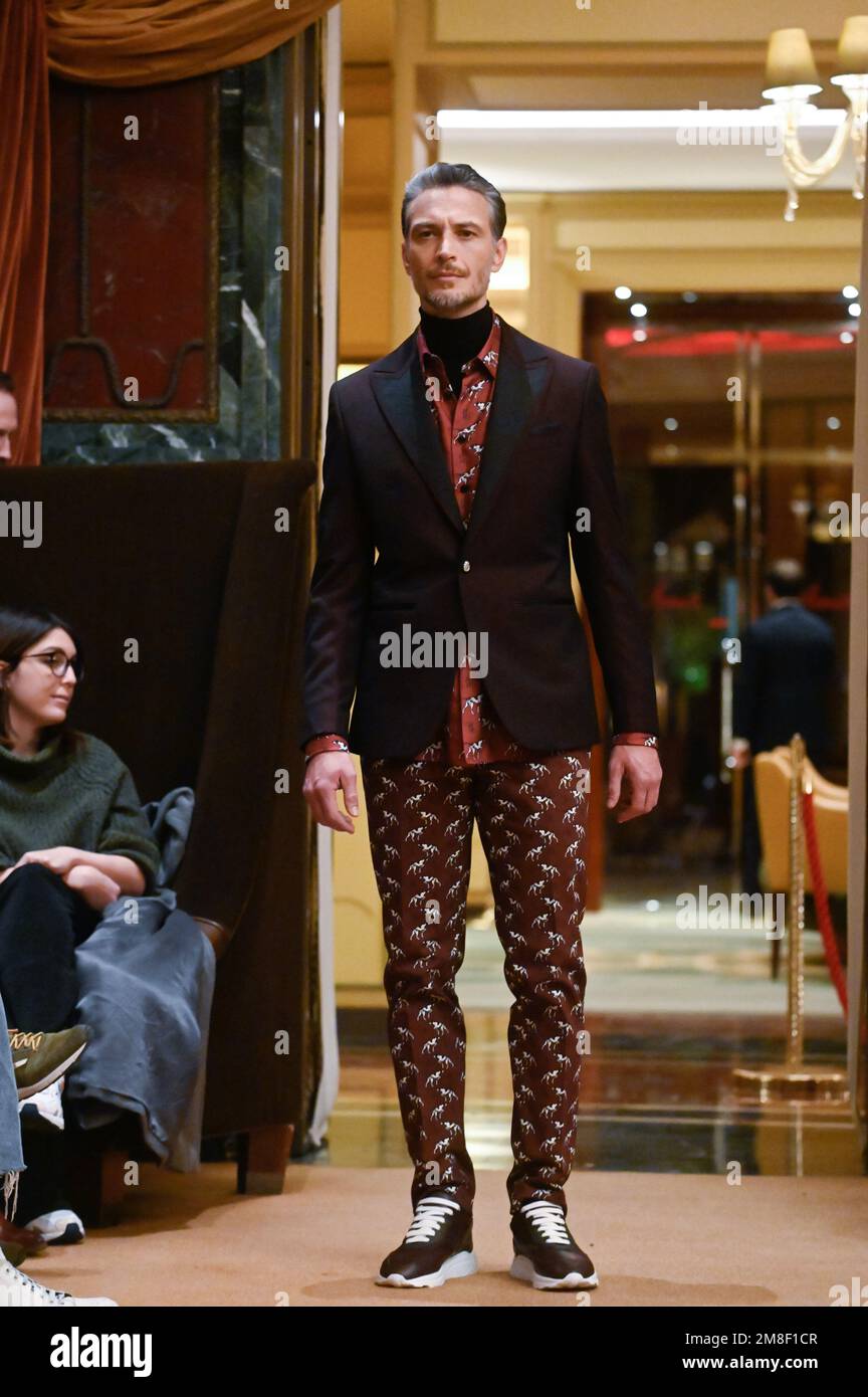 Milan, Italy. 13th Jan, 2023. Milan, Men Fashion Week, Fall Winter 2023