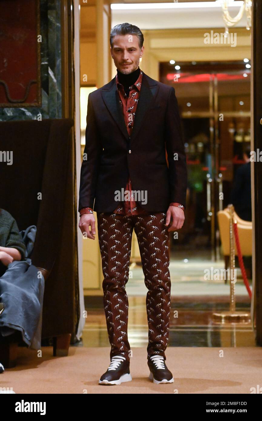 Milan, Italy. 13th Jan, 2025. Milan, Men Fashion Week, Fall Winter 2025