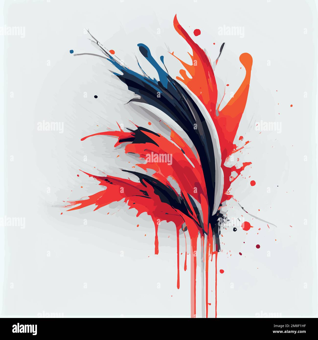 Smears, blots of colored paint on a white background, multicolored ...