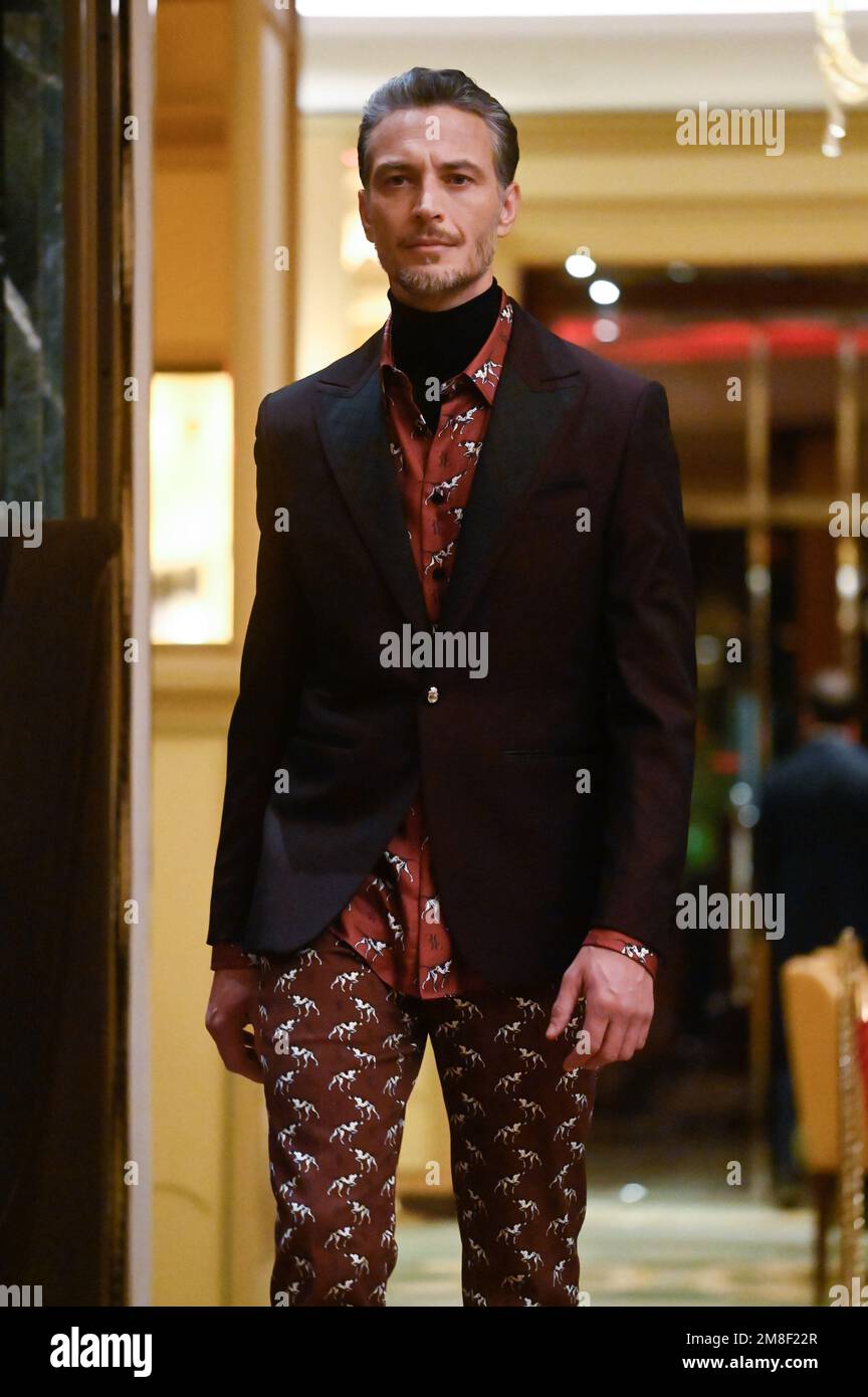 Milan, Italy. 13th Jan, 2023. Milan, Men Fashion Week, Fall Winter 2023