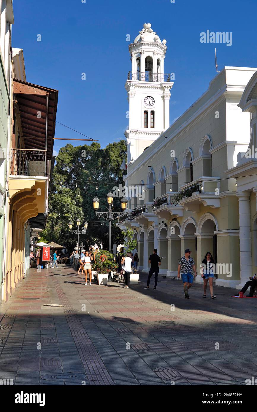 Calle el Conde Shopping Street, Santo Domingo, Dominican Republic, Caribbean, Central America Stock Photo