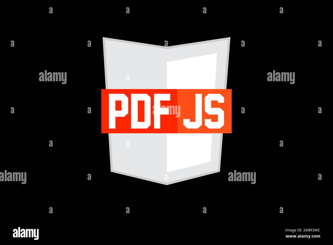 PDF. js, Logo, Black background Stock Photo