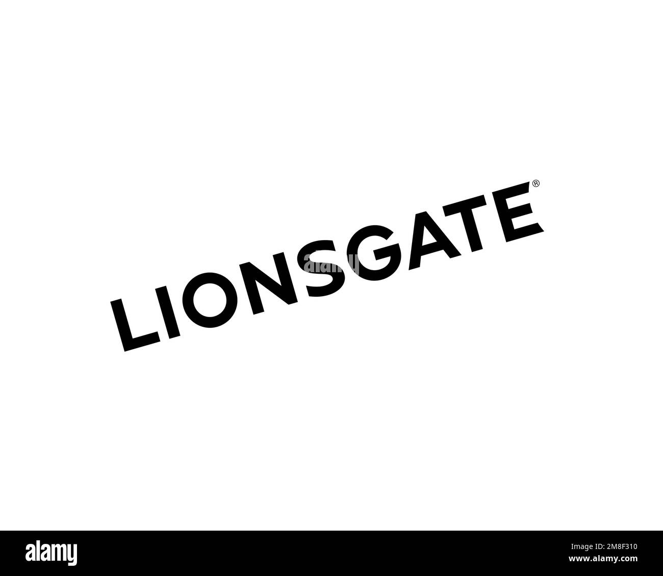 Lionsgate, Rotated Logo, White Background Stock Photo Alamy
