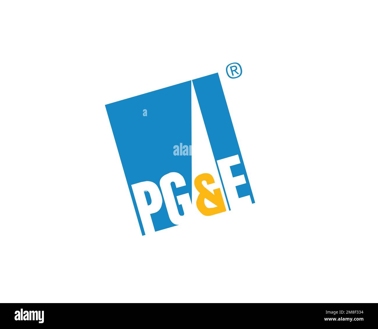 Pacific Gas and Electric Company, Rotated Logo, White Background Stock