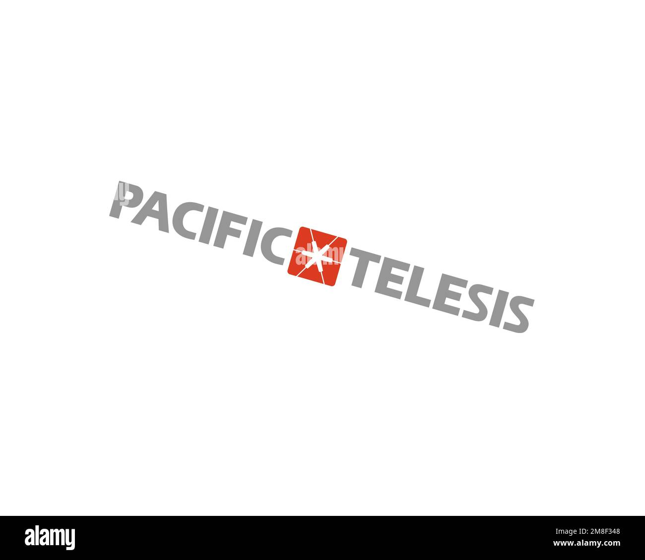 Pacific Telesis, rotated logo, white background B Stock Photo - Alamy