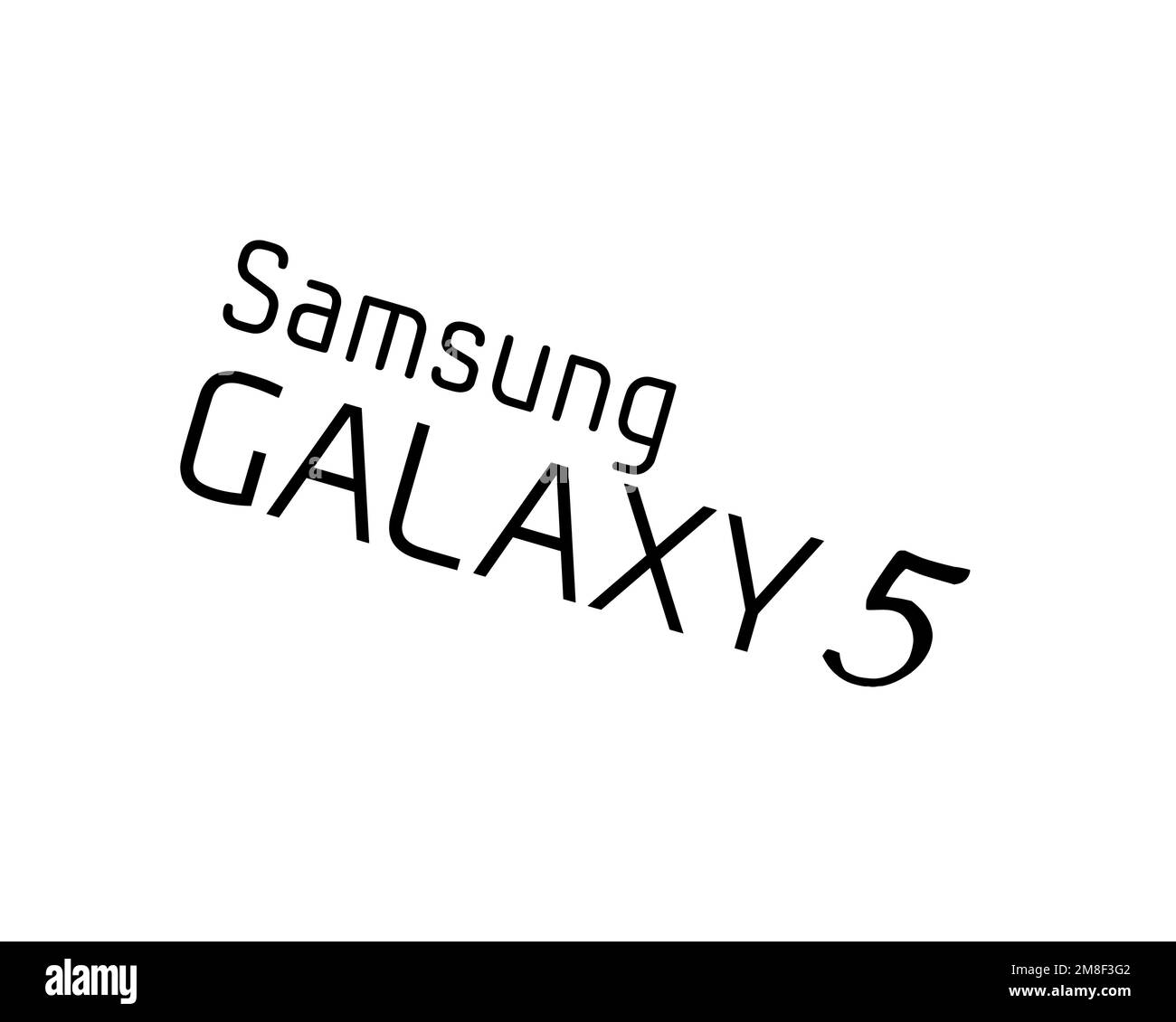 Samsung Galaxy 5, Rotated Logo, White Background B Stock Photo