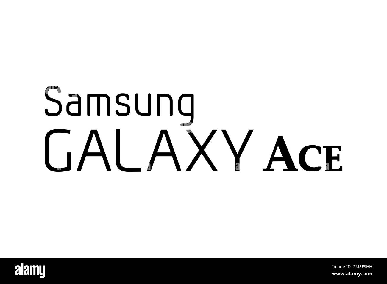 Samsung Galaxy Ace, Logo, White Background Stock Photo