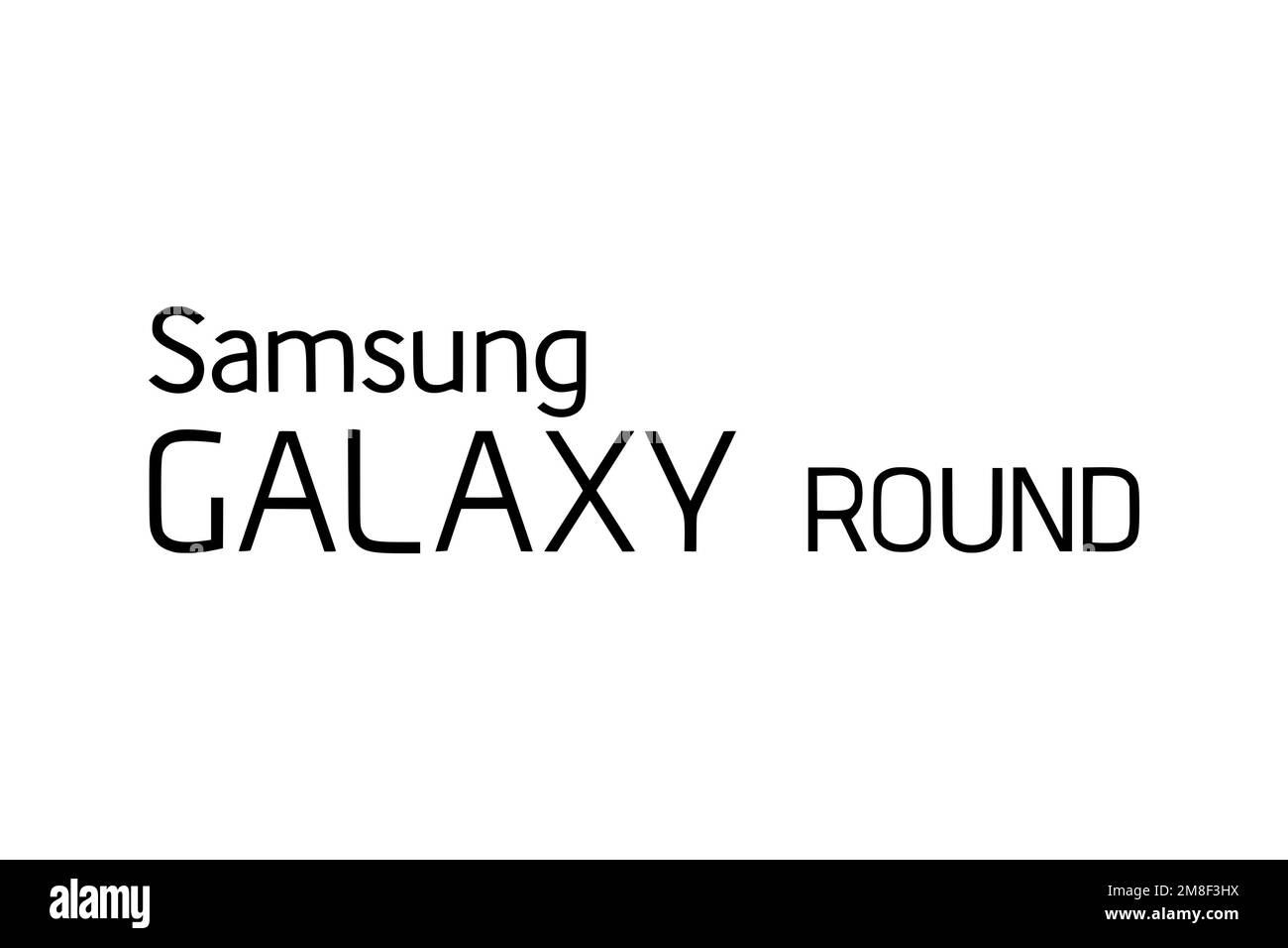 Samsung Galaxy Round, Logo, White Background Stock Photo