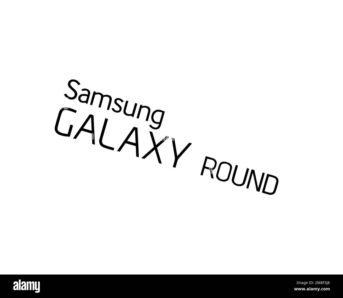 Samsung Galaxy Round, Rotated Logo, White Background B Stock Photo