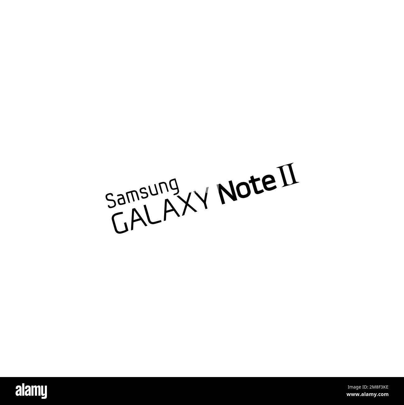 Samsung Galaxy Note II, rotated logo, white background Stock Photo